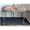 Image 1 : Cushioned metal footstool with rebar legs.