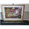 Image 2 : Vintage framed print by CM Coolidge.”A Waterloo” dogs playing poker.