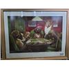 Image 4 : Vintage framed print by CM Coolidge.”A Waterloo” dogs playing poker.