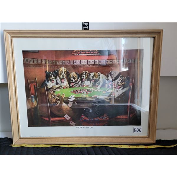 Vintage dogs playing poker print ”Poker Sympathy” by CM Coolidge.