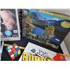 Image 4 : Lite-Brite, Vintage puzzle, Rummoli game & Rubik's cube.