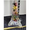 Image 2 : Tall 31”unique rose vase filled with assortment of marbles.
