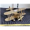 Image 1 : Solid brass Bi plane on skis. Moving propellor. Made in India.