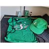 Image 1 : Sask Roughrider collectables. Neal Hughes boxed bobble head, pilsner hat, backpack & more.