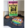 Image 1 : Jim Morrison concert cardboard poster. Led Zeppelin T-shirt, Iron Maiden & Johnny Cash switch plates