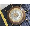 Image 2 : Lighted metal anchor wall decor & vintage ships wheel barometer.