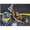 Image 1 : Glass floral paper weight & murano glass dolphin.