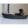 Image 4 : 1972 Canadian Aardik Collection. Inuit man in ornate carved kayak.