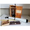 Image 1 : Old Microscope with slides, 2 eye pieces & accessories all in a wood carry box, made in Japan. Teles