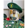 Image 2 : Vintage Boy scouts, wolf cubs caps. Scarves, slides, badges, pins in a Scouts tin.