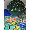 Image 4 : Vintage Boy scouts, wolf cubs caps. Scarves, slides, badges, pins in a Scouts tin.