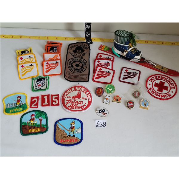 1971 Souvenir mini ski from Canadian winter games, Saskatoon Sk. Plus Mid to late century assortment