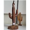 Image 5 : Rosewood cactus & bird, Alabaster mexican & cactus.