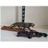 Image 1 : Carved Panther & ceramic repaired panther.