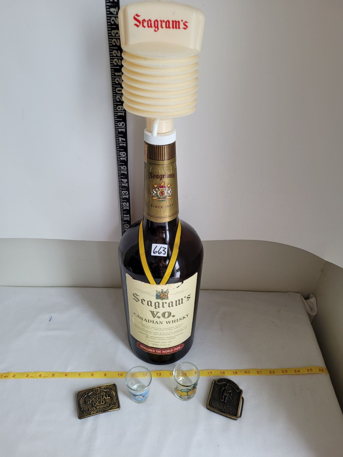 Texas Mickey Rye Vintage Seagrams Texas Mickey 133oz. With 2 shot glasses. Walkers ...