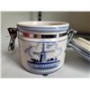 Image 5 : Mid century Holland serving tray & Delft hand painted storage container.