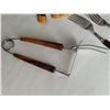 Image 3 : Vintage meat serving fork and 6 table forks with bakelite handles.
