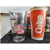 Image 2 : Vintage collector plastic drink cups. Glass Coke , 1981 Esso Norman Rockwell, Cars 1984, CFL, Coca-C