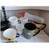 Image 3 : Metal Mocha wall decor with assorted coffee mugs, silverware etc.
