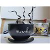 Image 4 : Metal Mocha wall decor with assorted coffee mugs, silverware etc.