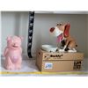 Image 1 : Barkley touch activated coin bank & a singing pig.