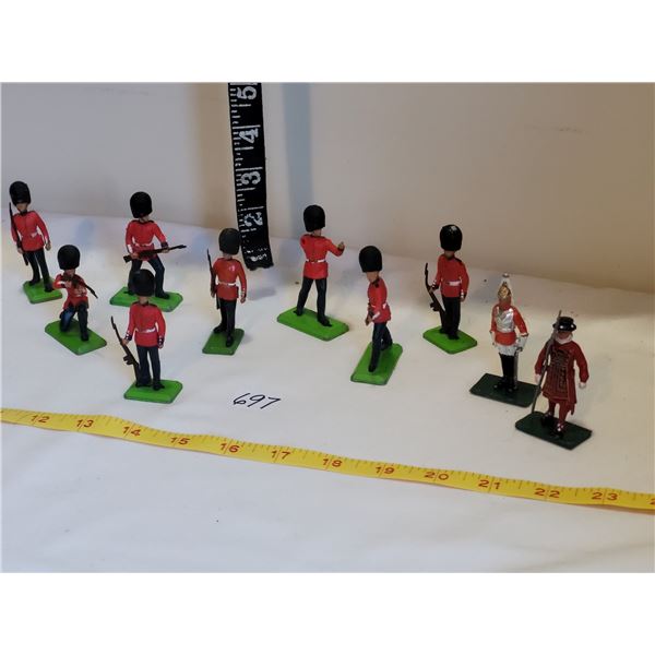Vintage metal and rubber British soldiers