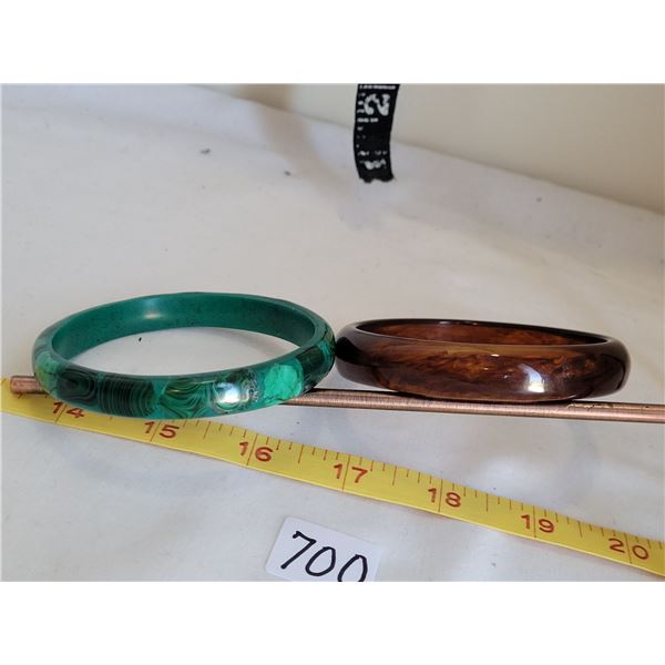 Bakelite and Malachite Bangles.