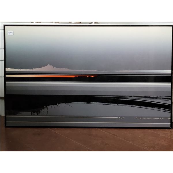 Heavy metal framed abstract picture from 1980's . 20”H X 32”W