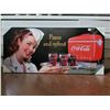 Image 1 : New Coca-Cola board sign of a vintage original. 36.5”H X 12W