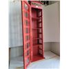 Image 1 : Tall wood & glass British phone booth display cabinet. 33.5”H X 8”W