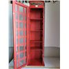 Image 2 : Tall wood & glass British phone booth display cabinet. 33.5”H X 8”W