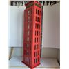 Image 4 : Tall wood & glass British phone booth display cabinet. 33.5”H X 8”W