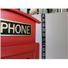 Image 5 : Tall wood & glass British phone booth display cabinet. 33.5”H X 8”W