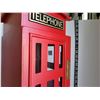 Image 6 : Tall wood & glass British phone booth display cabinet. 33.5”H X 8”W