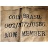 Image 4 : Burlap Cafe Do Brazil coffee bean bag  with enamel campfire brew pot.