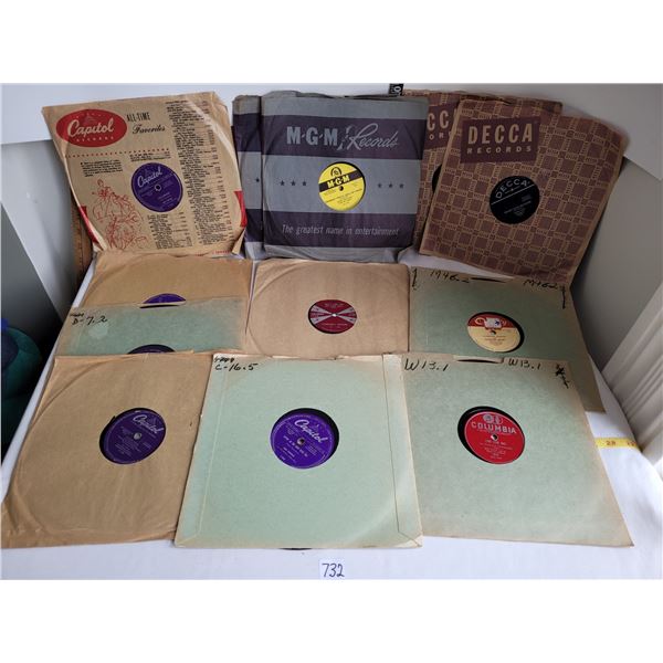 (12)  78rpm country/ Western artists Hank Williams. Tex Ritter, Webb Pierce, Hank Thompson, Stonewal