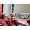 Image 3 : Lot of oriental items. 6 place mats & chopsticks, 2 writings, cups & bowl.