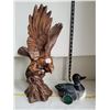 Image 1 : Ceramic eagle & loon (bank) plus  Ducks Unlimited belt buckle.