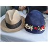 Image 3 : Lot of hats (2 vintage) tote bags (1 canvas) purses & basket.