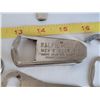 Image 2 : Vintage bottle openers, Big Chief Beer, Lake Lenore, Ralph Miller Men's Wear. Shoe horn, knife & poc