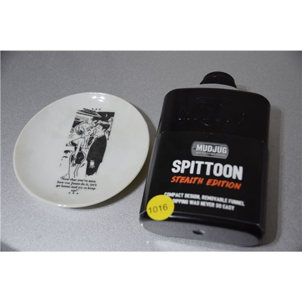 NOS Spittoon & Naughty Plate