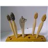 Image 3 : 5 Hand Carved Wooden Pens, Morel Mushrooms and Wolf