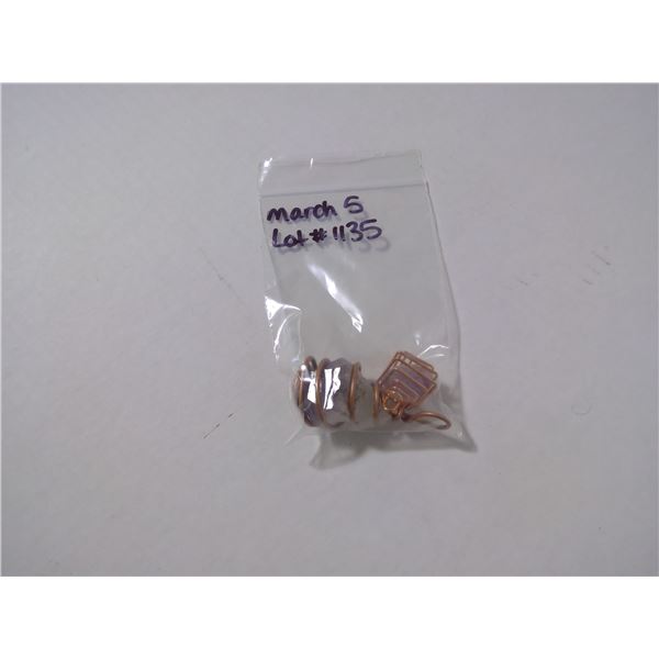 2 Copper Wrapped Amethyst, 1 Large Amethyst Point