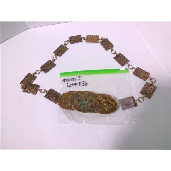 1 Copper “EQUUS” Belt Buckle 6.5 inch + 1 Copper Belt