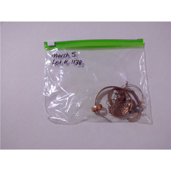 2 Copper Bracelets, 2 Copper Rings, 2 Sets Copper Earrings