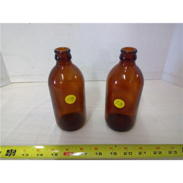 2 Stubby Beer Bottles