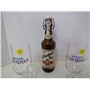 Image 3 : Wiesel Buger Beer Bottle, 2 Molsen Canadian Glasses