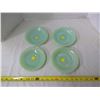 Image 1 : 4 Jade Fireking Saucers - 3 same design, 1 Different design