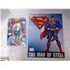 Image 1 : Marvel Comics tin sign, “Superman, the Man of Steel” and 1979 Superman Comic