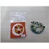 Image 1 : brooches made in Austria, orange rhinestones, multi-tone green rhinestones